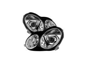 ES#4660476 - 9029783 - Projector Chrome Headlight Set - Plug and play Chrome housings for a unique look and improved visibility. Reuses Stock Bulbs! - Spyder - Mercedes Benz