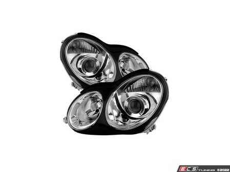 ES#4660476 - 9029783 - Projector Chrome Headlight Set - Plug and play Chrome housings for a unique look and improved visibility. Reuses Stock Bulbs! - Spyder - Mercedes Benz