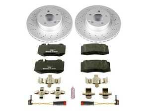 ES#3145429 - ESK2932 - Power Stop Euro-Stop Premium Front Brake Kit (312mm) - A premium European-style front-axle restoration package featuring ECE-R90 certified semi-metallic brake pads, fully GEOMET coated smooth high-carbon iron vented rotors, and enclosed replacement electronic wear sensors. - Power Stop - Mercedes Benz