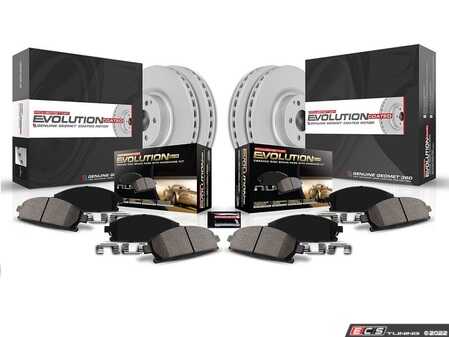 ES#4675084 - CRK8103 - Power Stop Z17 Evolution Coated Front & Rear Brake Kit (330mm/300mm) - A premium complete 4-wheel restoration package featuring high-carbon smooth Geomet coated rotors, low-dust clean-ride ceramic pads, and replacement electronic wear sensors. - Power Stop - Mercedes Benz