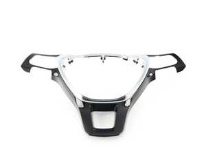 ES#2773400 - 6C0419685BN0R - Steering Wheel Trim - Black/Aluminum  - For Vehicles with 3-spoke Leather steering wheels - Genuine Volkswagen Audi - Volkswagen
