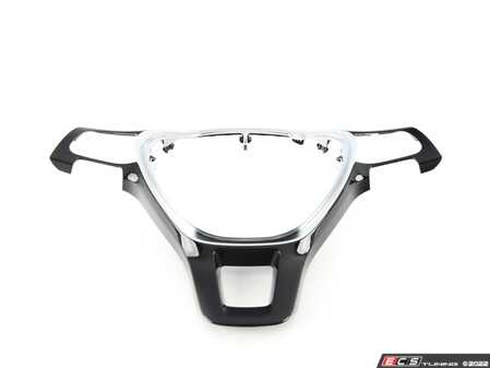 ES#2773400 - 6C0419685BN0R - Steering Wheel Trim - Black/Aluminum  - For Vehicles with 3-spoke Leather steering wheels - Genuine Volkswagen Audi - Volkswagen
