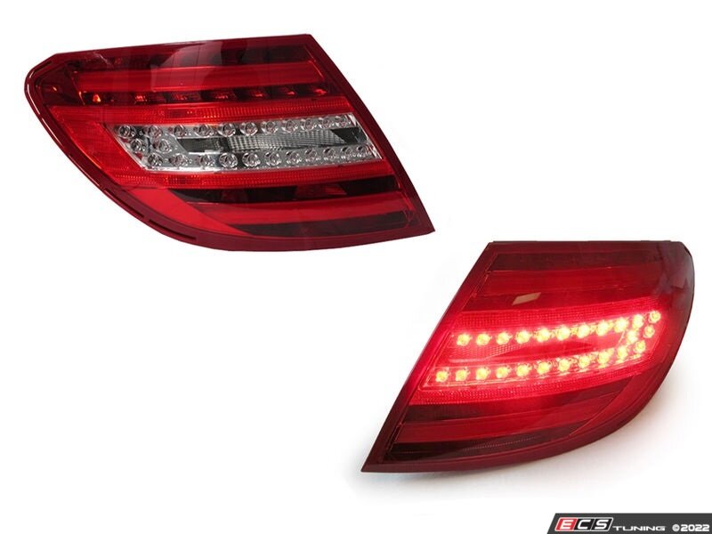 Depo - 440-1983PXASVCR - W204 C-Class Red/Clear LED Tail Light - Set