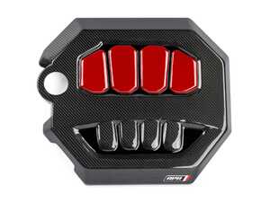 ES#4661049 - MS100232 - APR Engine Cover - 2.0T EA888.4 - Carbon Fiber - Matches the overall shape and theme of the factory cover but features carbon fiber materials and red/black accents - APR - Audi Volkswagen