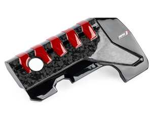 ES#4661048 - MS100235 - APR Engine Cover - 2.5T EA855.2 - Forged Carbon Fiber - Matches the overall shape and theme of the factory cover but features carbon fiber materials and red/black accents - APR - Audi