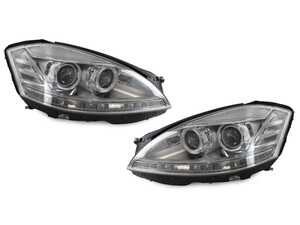 ES#3663482 - M40-1102PMASAM - W221 S-Class Facelift Look LED Chrome Projector Headlights - Set - Featuring Chrome Housings with a Facelift Look Upgrade for your W221! - Depo - Mercedes Benz