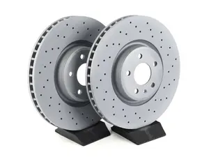 Front Cross-Drilled Brake Rotors - Pair (350x34)