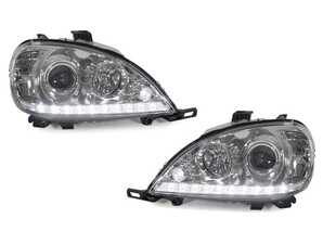 ES#3663384 - D40-1101P-LECM1 - W163 ML-Class LED Chrome Projector Headlights - Set  - Featuring Chrome Housings with a Facelift LED Look Upgrade for your W163! - Depo - Mercedes Benz