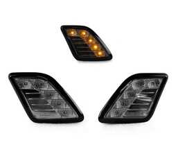 ES#3662918 - 340-1418P3B-VS - W221 S-Class Crystal Smoke Amber Bumper Side Market Lights - Set - Featuring Amber LED Crystal Smoked Side Marker Lights for your W221! - Depo - Mercedes Benz