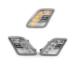 ES#3662917 - 340-1418P3B-VC - W221 S-Class Crystal Clear Amber Bumper Side Market Lights - Set - Featuring White LED Crystal Clear Side Marker Lights for your W221! - Depo - Mercedes Benz