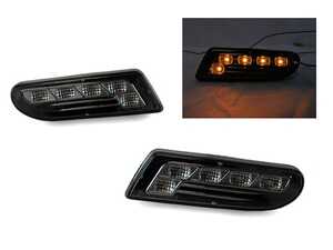 ES#3662887 - 340-1409P3U-VS - W220 S-Class Crystal Smoke Amber LED Bumper Side Marker Lights - Set - Featuring Amber LED Crystal Smoked Side Marker Lights for your W220! - Depo - Mercedes Benz