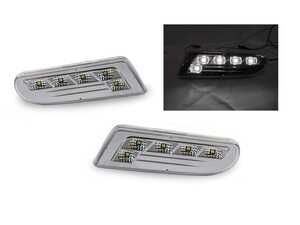 ES#3662888 - 340-1409P4U-VC - W220 S-Class Crystal Clear White LED Bumper Side Marker Lights - Set - Featuring White LED Crystal Clear Side Marker Lights for your W220! - Depo - Mercedes Benz
