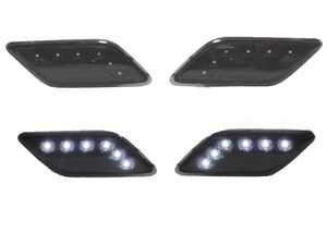 ES#3662911 - 340-1416PXA-2S - W212 E-Class Crystal Smoke White LED Bumper Side Marker Lights - Set - Featuring White LED Crystal Smoked Side Marker Lights for your W212! - Depo - Mercedes Benz