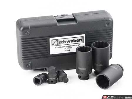 ES#1899404 - DS-6P - Axle Impact Socket Kit - 6 Pieces - The most common 1/2" Drive axle sockets in one kit - Schwaben - Audi BMW Volkswagen Mercedes Benz MINI Porsche