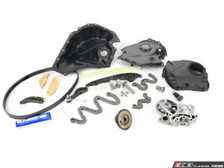 ES#4623805 - CKP0232 - Timing Chain Kit - Select Plus - Includes chains, tensioners, rails, timing covers, cam bridge, cam adjuster, oil pump chain & tensioner, oil pan, drive belt, gasket sealant and necessary hardware - Rein - Audi