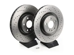 Front Cross Drilled UV Coated Brake Rotors - Pair (345x30)