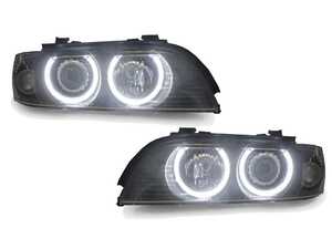 ES#4667355 - PnP-HL-B5-E39-01 - 2001-2003 BMW E39 5 Series Xenon D2SModel UHP LED Angel Halo Projector Headlight & Auto-Leveling - Depo - 