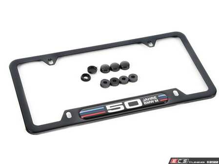 ES#4506976 - 82115A75DA6 - BMW 50 Years M License Plate Frame - License plate frame celebrating 50 years of M! - Genuine BMW M Performance - BMW