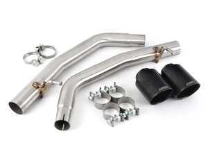 ES#4660138 - 042002la01KT - B6 S4 Muffler Delete Kit - With 4.0" Black Chrome Tips - Add an aggressive exhaust note to your B6 S4 so you can hear that V8 roar! - ECS - Audi