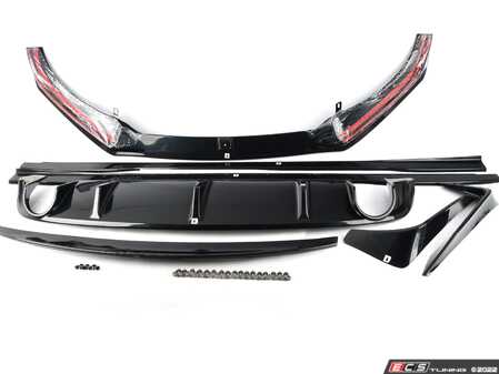 ES#4361372 - 028802ecs01KT1 - Audi B9 A4 Pre-facelift Complete ABS Exterior Package - Front Lip, Grille Accents, Side Skirts, Rear Diffuser & Trunk Spoiler - Enthusiast Bundles - Audi
