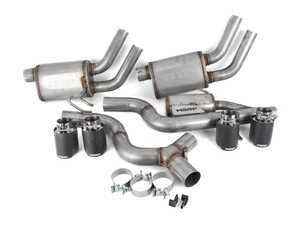 ES#4508295 - S46013CF - 3" Cat Back, Quad Split Rear Exit, Valve Delete, T304 With Carbon Fiber Tips - +21% increase in flow over factory mufflers. - MBRP - Audi
