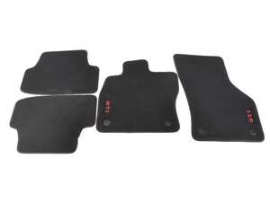 ES#4459697 - 5H1061370WGK - MojoMats Carpeted Mats - Anthracite with Red GTI Stitching - Set of Four  - Black floor mats feature the GTI logo to compliment your car - Genuine Volkswagen Audi - Volkswagen