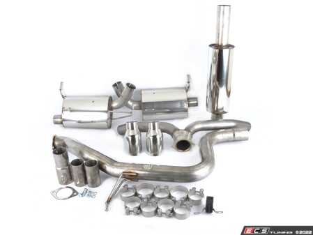 ES#4159390 - SSXVW608 - 3" Cat-Back Exhaust System - Resonated - Get that Exhaust tone you've been looking for! Features 3" construction with 4" Polished "GT100" style tips. - Milltek Sport - Volkswagen