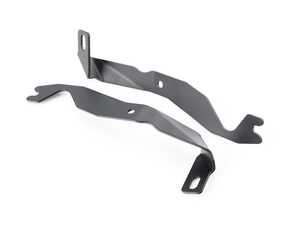 ES#4623694 - 026158LA01 - E53 Ditch Light Bracket Set  - Position auxillary lights cleanly for secure, vibration-free illumination ahead and to the side of the vehicle. Shares existing factory hood hinge mounting location. Lights sold separately. - ECS - BMW