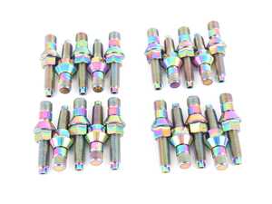 ES#4487741 - TISTUD20145BURN - M14 Titanium Wheel Stud Kit - Burnt - Set Of 20 - M14x1.5x75mm with conical nuts - Vargas Turbo Technologies - Audi Volkswagen