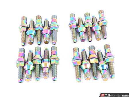 ES#4487741 - TISTUD20145BURN - M14 Titanium Wheel Stud Kit - Burnt - Set Of 20 - M14x1.5x75mm with conical nuts - Vargas Turbo Technologies - Audi Volkswagen