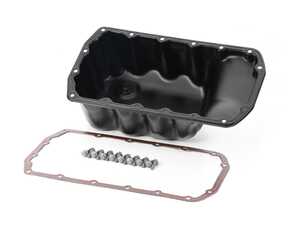 ES#4642536 - 11137550483KT - Oil Pan W/ Drain Screw Plug & Washer - Install Kit - Paper Gasket  - Replacement oil pan with drain plug, washer, gasket, and bolts - Assembled By ECS - MINI