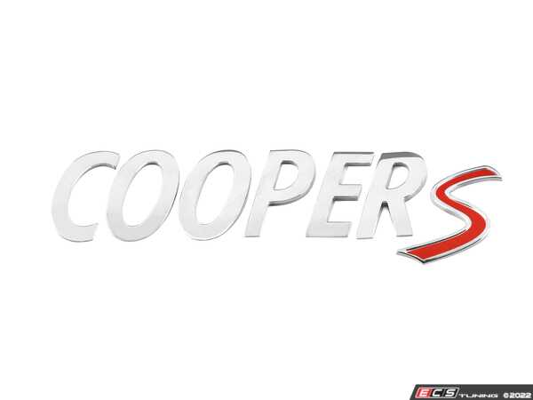 Mini Genuine Lettering Genuine MINI - 51142755618 - MINI Cooper S Model Lettering (51-14-2-755 ...