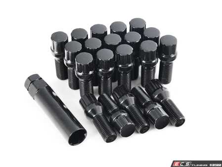 ES#2918779 - BOLT-12x1.5BK - Tuner Wheel Bolt Set - Black - Full set of 20 of socket-specific lug bolts with dedicated socket. 12x1.5x28mm. - MRR Design - BMW Volkswagen MINI