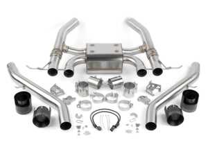 ES#4674625 - D660-0093-BLK - Dinan Valved Axle Back - 2021-2023 BMW M3/M4 - Black Tips - Improve and refine the sound of your G80/G82 with this valved axle-back exhaust from Dinan! - Dinan - BMW