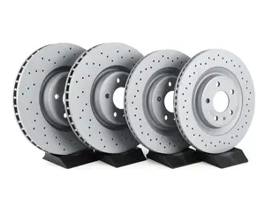 Front & Rear Cross-Drilled Brake Rotor Kit - No Pads