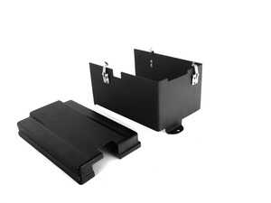 ES#4715546 - 014686la01KT - MK8 GTI / Golf R Matte Black Battery Cover Kit - Hide your unsightly battery and upgrade to an ECS Aluminum & Matte Black Battery Cover Kit! - ECS - Volkswagen