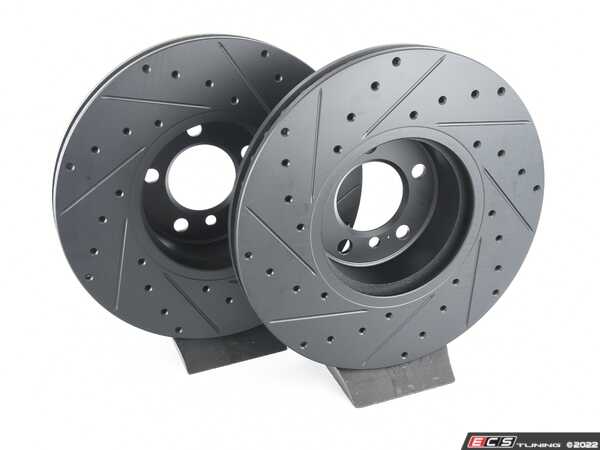 ECS - 34106797602-XS - Front V5 Drilled & Slotted Brake Rotors - Set ...