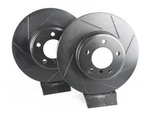 ES#4669101 - 34116864906-S - Front V5 Slotted Brake Rotors - Set (324x30) - Precision manufactured for consistent stopping power during high performance driving. Featuring a matte black zinc coating for corrosion protection. - ECS - BMW