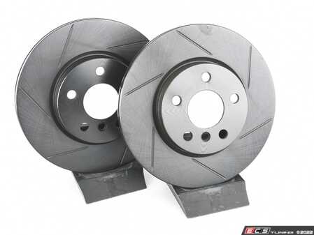 ES#5456975 - 34116866297KT9 - Performance Front Brake Service Kit - Featuring ECS V5 slotted rotors & ECS EP24 "Enthusiast Performance" brake pads. - Assembled By ECS - MINI