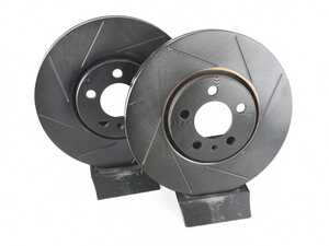 ES#4668271 - 6R0615301D-S - Front V5 Slotted Brake Rotors - Set (288x25)
 - Precision manufactured for consistent stopping power during high performance driving. Featuring a matte black zinc coating for corrosion protection. - ECS - Volkswagen