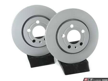 ES#4668196 - 8N0615601B-P - Rear V5 Plain Brake Rotors - Set (256x22) - Precision manufactured and featuring a GeoSpec corrosion-resistant coating - ECS - Audi Volkswagen