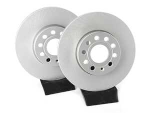 ES#4668310 - 5Q0615301H-P - Front V5 Plain Brake Rotors - Set (288x25) - Precision manufactured and featuring a GeoSpec corrosion-resistant coating. OE reference 1K0615301T - ECS - Audi Volkswagen