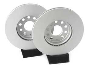 ES#4830635 - MK7145BS10KT - Front Brake Service Kit - Basic (288X25) - Featuring ECS V5 Plain Rotors and Brembo NAO Ceramic Pads - Assembled By ECS - Volkswagen