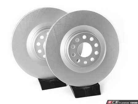 ES#4668406 - 1K0615301AR-P - Front V5 Plain Brake Rotors - Set (345x30) - Precision manufactured and featuring a GeoSpec corrosion-resistant coating - ECS - Audi Volkswagen