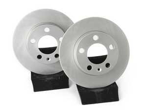 ES#4668400 - 2Q0615601H-P - Rear V5 Plain Brake Rotors - Set (232x9) - Precision manufactured and featuring a GeoSpec corrosion-resistant coating - ECS - Audi Volkswagen