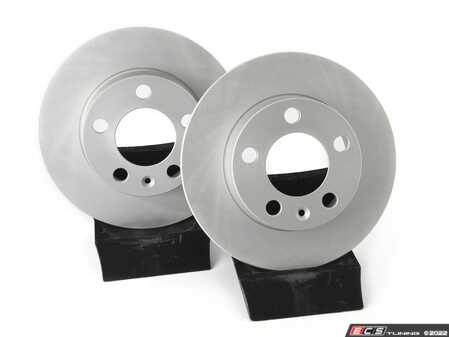 ES#4668400 - 2Q0615601H-P - Rear V5 Plain Brake Rotors - Set (232x9) - Precision manufactured and featuring a GeoSpec corrosion-resistant coating - ECS - Audi Volkswagen