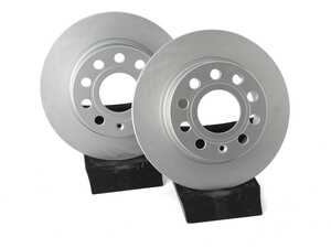 ES#4668286 - 5Q0615601F-P - Rear V5 Plain Brake Rotors - Set (253x10) - Precision manufactured and featuring a GeoSpec corrosion-resistant coating. OE reference 1K0615601AB - ECS - Audi Volkswagen