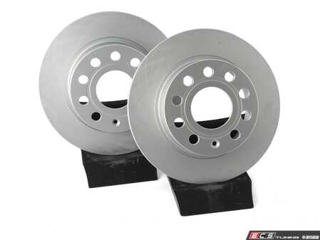 ES#4668286 - 5Q0615601F-P - Rear V5 Plain Brake Rotors - Set (253x10) - Precision manufactured and featuring a GeoSpec corrosion-resistant coating. OE reference 1K0615601AB - ECS - Audi Volkswagen