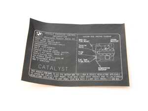 ES#185107 - 71227568805 - Exhaust Emissions Label - Genuine BMW - BMW