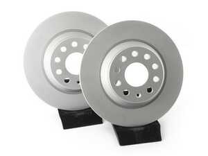 ES#4668390 - 3Q0615601A-P - Rear V5 Plain Brake Rotors - Set (300x12) - Precision manufactured and featuring a GeoSpec corrosion-resistant coating - ECS - Audi Volkswagen